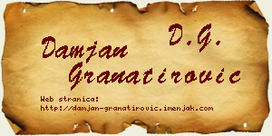 Damjan Granatirović vizit kartica